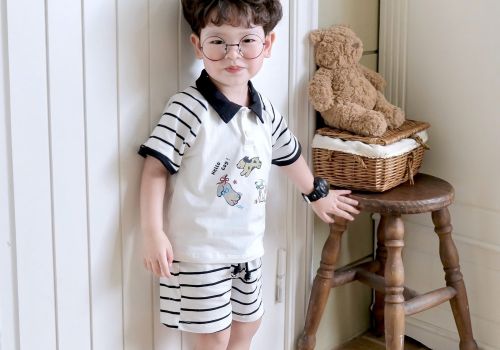 SET POLO CỘC PHỐI TAY RAGLAN IN HÌNH CHÚ CHÓ