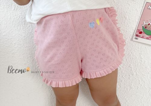 QUẦN COTTON TIM CHO BÉ GÁI