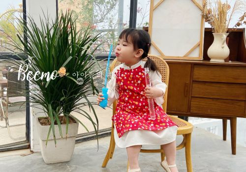 ÁO DÀI HOA NHÍ 3 MÀU