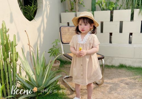 VÁY CỔ PHỐI REN CHO BÉ GÁI