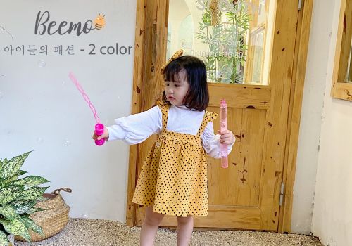 VÁY YẾM CHẤM BI KÈM KẸP NƠ ĐIỆU ĐÀ