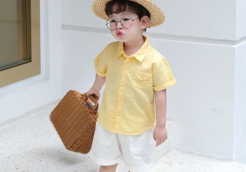 ÁO SƠ MI CỘC TAY CỔ ĐỨC PHỐI TÚI CÁ TAY